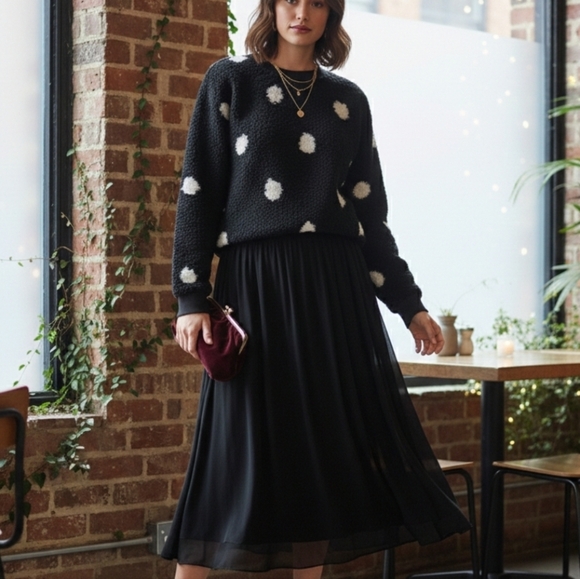 Lou & Grey Black and White Polkadot Sweater - Picture 3 of 9